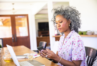 woman researching the best non-surgical skin tightening cost in Dedham