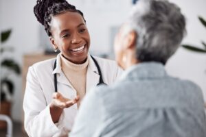 doctor discussing effective hair restoration strategies near Cambridge MA