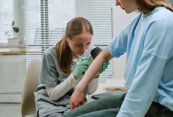 woman having a skin check in Foxborough